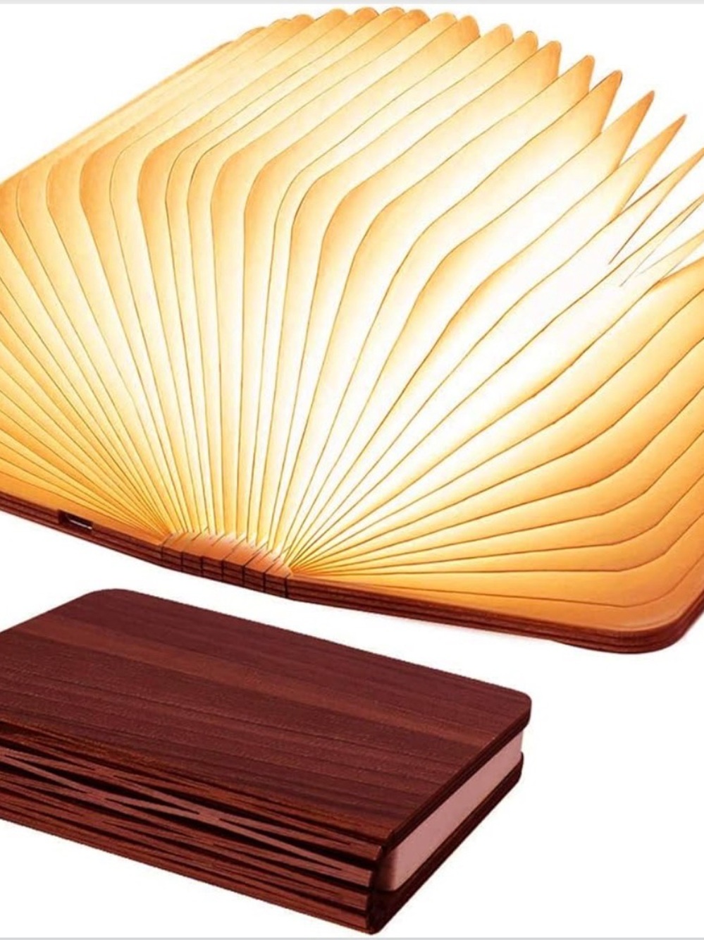 Rechargeable Folding Wooden Book Lamp